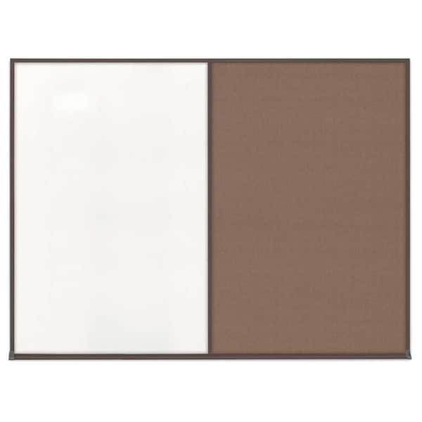 United Visual Products Triple Door Radius Corkboard, 72"X48", B UV80055-BLACK-COBACC - main